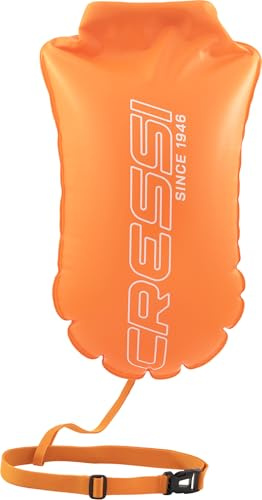 CRESSI Glide Swim Buoy 28L Orange – Boya Naranja de Señalización, Inflable, Práctica y Compacta para la Máxima Visibilidad de Nadadores, Buceadores y Triatletas en el Mar o en Aguas Abiertas
