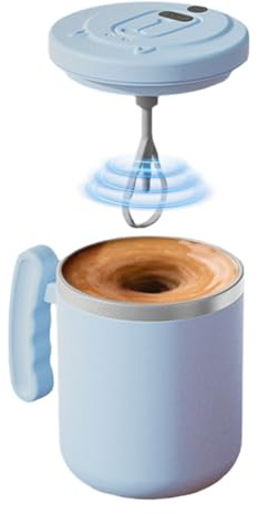 Taza De Café Autoagitante - Botella Recargable De 400 Mililitros - Vaso De Agitación Impermeable - Para Desplazamiento Lugar de Trabajo Hogar Pausa Matutina Trabajo Viaje Relajación Cocina Diaria