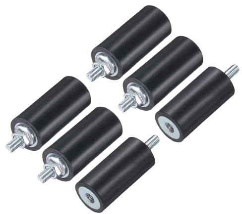 QUARKZMAN 6 Stück M4x10mm Gummi-Isolatoren Mit Gewindestangen 15x30mm Männlich Weiblich Vibrationsdämpfer Verzinkte Zylindrische Gewindemontage Mit 6 Stück M4 Kontermuttern