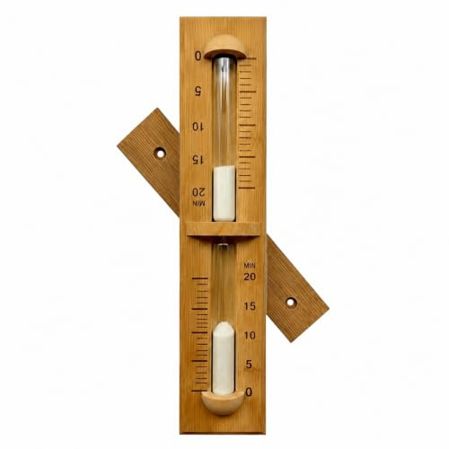 Sablier de sauna, sablier en bois de cèdre rouge de 20 minutes, résistant à la chaleur, rotatif à 360°, accessoire de sauna mural, accessoire de sauna infrarouge et traditionnel, spa