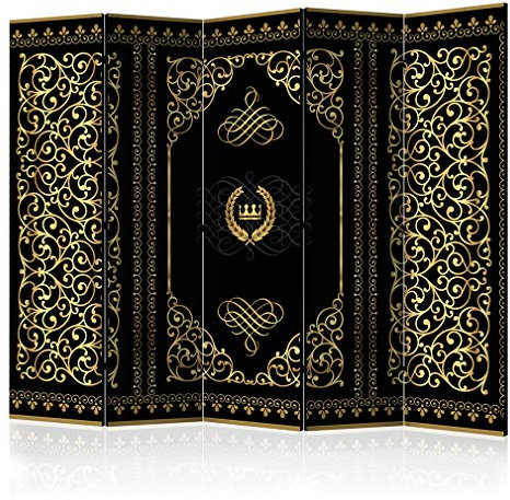 decomonkey Paravent Raumteiler Innen Ornament Mandala 225x172 cm 5 Teilig Einseitig Room Divider Wall Raumteiler Stehend Trennwand Sichtschutz Spanische Wand Sichtschutzwand Wohnzimmer Holz