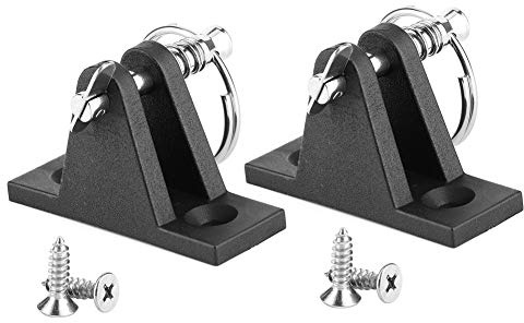 Qiilu Marine Deck Scharnier, Paar Baldachin Deck Scharnier Boot Bimini Top Fitting W/Quick Release Pin Edelstahl Marine Teile