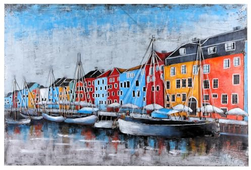 H4L Wandbild Metallbild Norwegen Motiv 3D-Bild Relief handgefertigt Unikat 80x120 cm