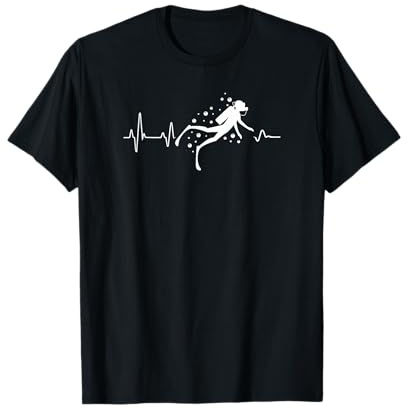 Plongée Battement de coeur Plongeur Cadeau Plongée T-Shirt