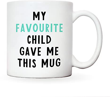 Manta Makes Favourite Child Mug | Dad & Mum Gifts | 10oz Ceramic Mug | Fathers Day, Mothers Day, Birthday, Christmas