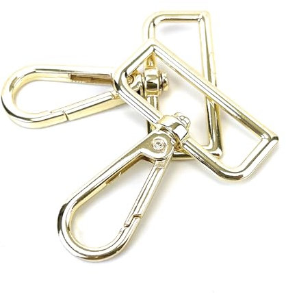 VersaKits Karabinerhaken mit Drehgelenk, 3,8 cm (1 1/2 Zoll), grünes Hellgold, D-Ring, Karabinerhaken, Trigger-Clips für Geldbörse, Schlüsselanhänger, Gurtherstellung, 10 Stück