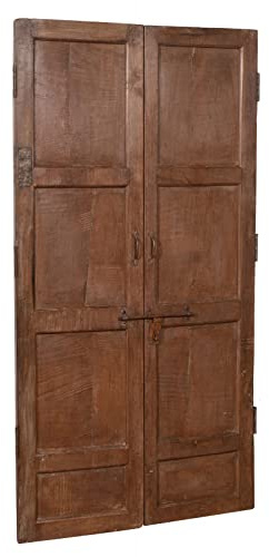 Biscottini Puertas interiores de madera con puerta doble 183 x 6 x 94 cm | Puerta de interior y exterior | Puerta de madera de estilo antiguo
