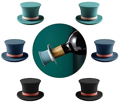 Suuwwn Tappo Vino - Set 6 Pezzi Tappi per Bottiglie di Vino, Spumante e Champagne - Tappi in Silicone per Birra