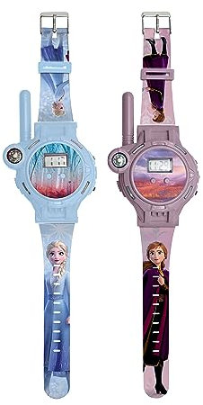 Lexibook, Disney Frozen, Walkie-Talkies Uhr, 2 Stück, Reichweite bis zu 200m, Taschenlampe, Kompass, wiederaufladbar, Blau/lila - DMWTW1FZ