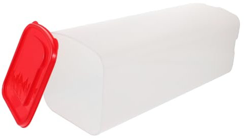 Amosfun Boîte à Pain de Rangement Hermétique en Plastique Rouge, Distributeur Pratique pour Conserver le Pain Frais, Design Minimaliste Cuisine