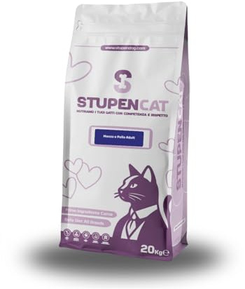 Stupendog StupenCat per Gatti 20 kg - Crocchette Gatto Adulto Manzo e Pollo - Croccantini Gatto da Mantenimento, Cibo Secco per Gatti