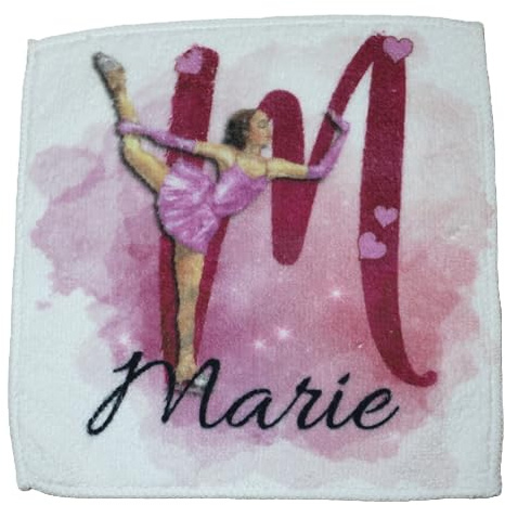 Kufentuch, Trockentuch Schlittschuh Kufen pink personalisiert 88% Polyester, 12% Polyamid