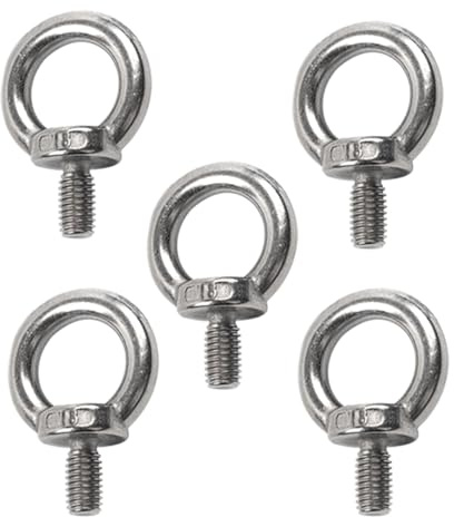 5pcs m8 eye bolt,eye screws 304 stainless steel male thread lifting ring eye bolts,eye bolts heavy duty,for living lifting and various engineering lifting equipment