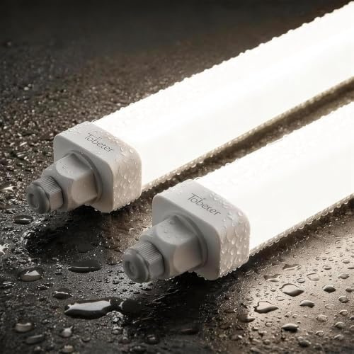Tobeter 2 Pièces Neon LED 120 CM, 36W 3600LM Tube Lampe, Linkable Luminaire Plafonnier Reglette Led, Blanc Neutre 4000K IP65 Pour Garage, Cave, Atelier, Couloir