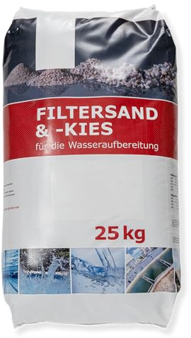 WOLFF & MÜLLER Filtersand, 0,4-0,8mm, 25kg Sack für Pool Sandfilteranlagen | feuergetrockneter Quarzsand, für Poolfilter