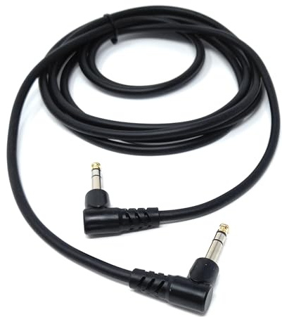 DRUT 3m 10ft 6.35mm 1/4 TRS Stereo Jack to Jack Plug | Dual Right Angle Patch Cable Lead for Headphones Amplifiers, Music Instruments, Live Events, DJ