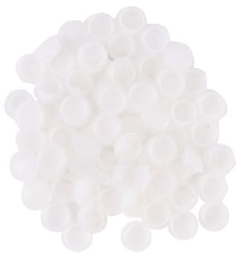 White Plastic Hinge Screw Cover 50 Pcs for Cabinet Door