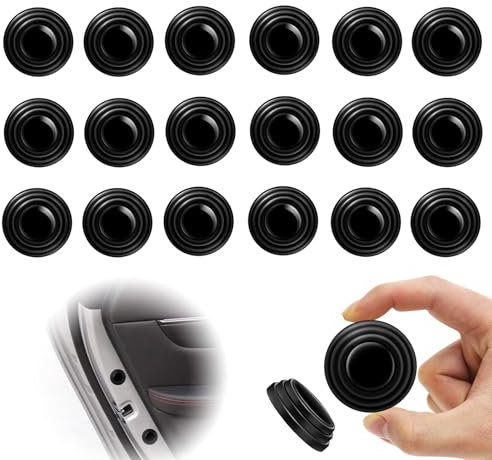 DHWEKU 20 Pezzi Car Shock Absorber Guarnizioni, Ammortizzatore E Silenziatore Car Door Damper Guarnizione Universale paracolpi portiere auto Edge Protector Nero Car Door Protector Adesivo