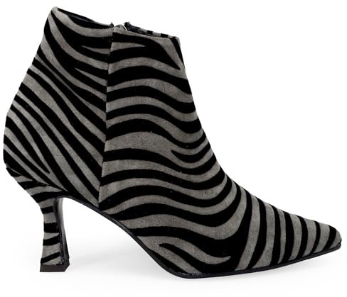 Sangiorgio Dam zebra mockastövlar med mellanklack - 3170 70 FLYGERAD GRÅ - Storlek, Grå, 40 EU