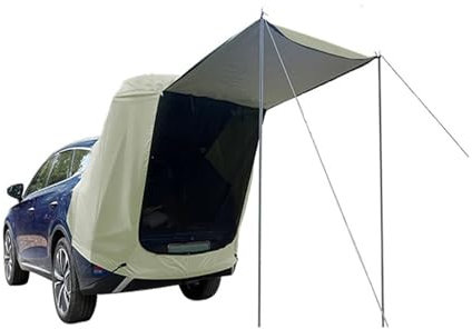 Campingzelt Auto-Heckzelt für den Außenbereich, Camping, Picknick, Auto-Heckzelt mit Vordach, Auto-Heckverlängerungszelt, sonnensicher, regenfest, Auto-Heckzelt Tunnelzelte(White)