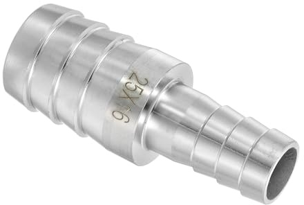 QUARKZMAN 1 bis 5/8 Schlauchstutzen Reduzierstück Rohrverschraubung, 304 Edelstahl Schlauchrohrverschraubung für Vakuumsysteme Industrielle Rohrverbindungen, Silber
