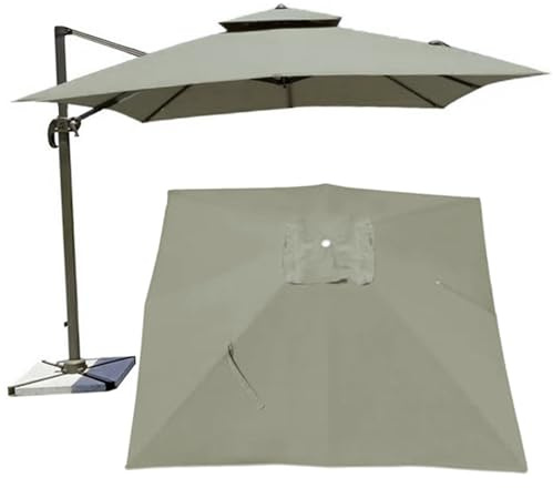 Square Patio Umbrella Canopy Replacement for Hanging Offset Cantilever Outdoor Umbrella 8 Ribs 3x3M-2.5x2.5m Backyard Garden Beach Yard Table Cover(Canopy ONLY) (Top color,3×3M(9.8ft×9.8ft))