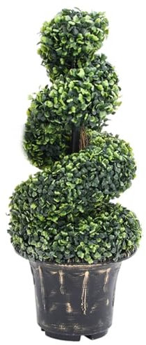 Juroupi Pianta di Bosso Artificiale a Spirale con Vaso Verde 89 cm,Arredo,Flora artificiale-336506
