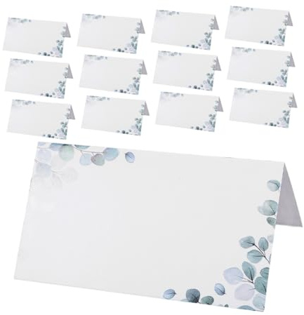 MUCKLILY 40piezas Tarjetas De Lugar Para Boda De Eucalipto Tarjetas Plegables Para Bufés De Lugar Para Mesa Etiquetas De Nombre Para Invitaciones De Shower