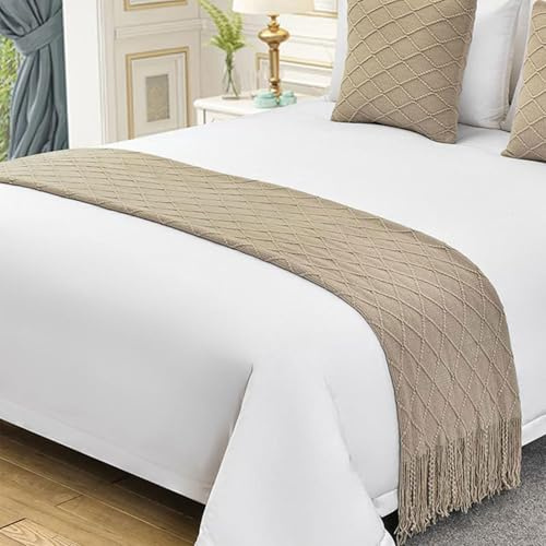 RobustWeg Caminos de Cama,Bufanda de Cama de Hotel,Caminos de Cama y Funda de Cojín a Juego,Bufanda Decorativa para los pies de la Cama,para el hogar,Dormitorio,Hotel.