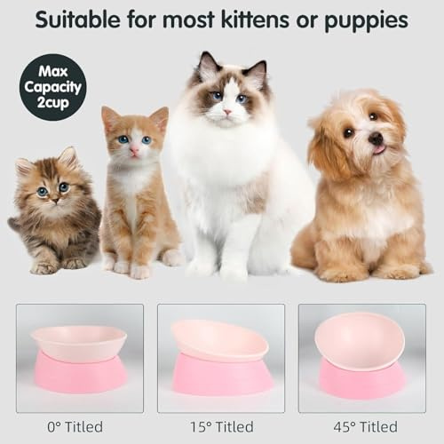 AMSLSIU Fashionable Dog Bowl With Anti-Organic Acid Coating Anti-bite Dog Bowl For Adjustable Sloped Food Cat