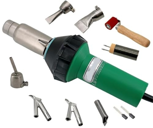 Pistola for saldatura plastica da 2000 W, pistola termica ad aria calda, saldatrice for pavimenti in vinile PVC, PP, geomembrana for serbatoi d'acqua in PE(Kits 10)