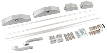 Fafeicy Push Rod Lock, Easy Door Opening Door Bar Lock Strong Push Down Escape Bar, Fire Escape Hardware Emergency Exit Panic Device, Strong Structure and Easy Installation (Double Locking Point)