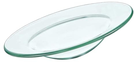 UTHCLO Piatto Scaldacera in Vetro 12 Cm, Porta Cera Fusa per Aromaterapia, Piastra per Oli Essenziali e Fusione Cera, Resistente al Calore, Accessorio per Lampade Profumate da Casa