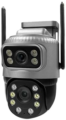 DIKAMAN Caméra de sécurité, Caméra IP 4G à Double Objectif 4MP 4K, étanche, Surveillance extérieure, Vision Nocturne, sécurité CCTV for Maison connectée(4G Cam No Card)