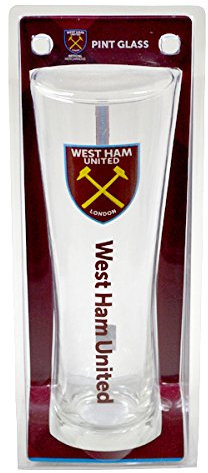 West Ham United FC Crest Peroni Style Tall Pint Beer Glass