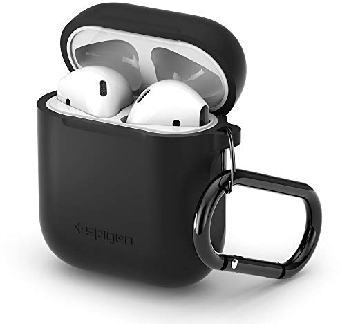 Spigen Silicone Fit Progettato per Apple Airpods 1 & 2 Custodia Cover Case [LED frontale non visibile] - Nero