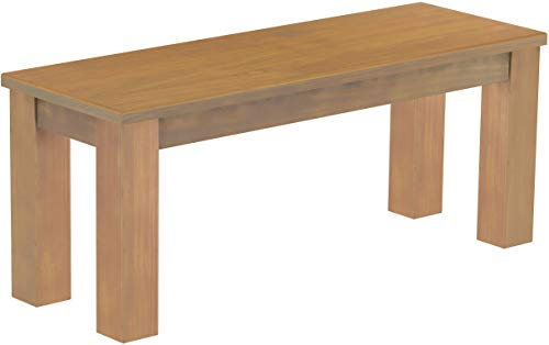 B.R.A.S.I.L.-Möbel Brasilmöbel Sitzbank 110 cm Rio Classico Eiche Natur Massivholz aus Pinie, Verschiedene Größen & Farben, ideal für Esszimmer & Küche