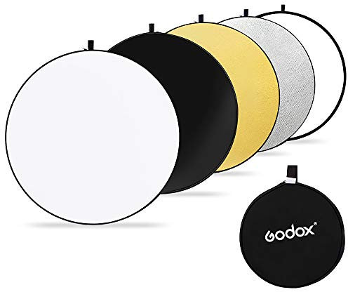 GODOX 32 80cm 5-in-1 Collapsible Round Portable Disc Light Reflector with Bag for Studio and Photography - Gold, Silver, Black, White, Translucent.