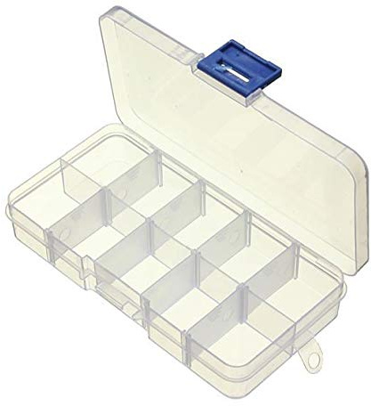 EUROXANTY Caja Organizador Ajustable | Caja de Almacenaje de Plástico | Organizador de Tornillos | Organizador de Joyas | Varios Compartimientos | Plástico de Gran Resistencia | Tamaño S