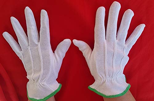 ak-schwarzmann 10 Paar Baumwoll-Handschuhe, z.B. für Münzensammler,Mineraliensamler, Fossiliensammler und andere Sammelgebiete, Weiß, Größe 9