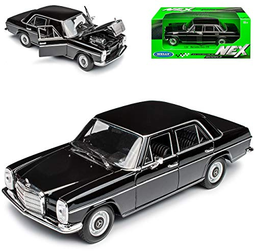 Mercedes-B 220/8 Strich Acht Limousine Schwarz W114 W115 1967-1976 1/24 Welly Modell Auto