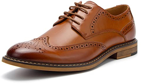 Temeshu Men's Dress Shoes Casual Oxford Shoes Business Formal Shoes DS09 Brown 10