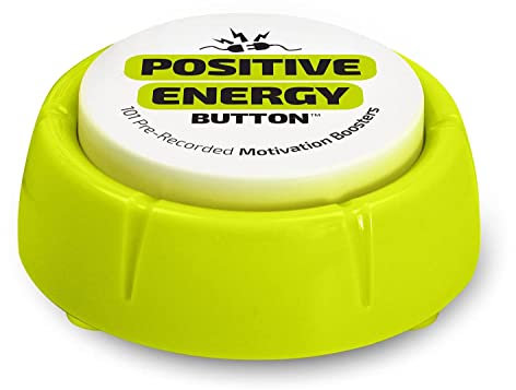 TELL ME A QUOTE Positive Energy Sound Button | Fully Loaded | 101 Pre-Recorded Motivation Boosters | Positive Thinking Easy | Fun Novelty Gag Inspirational Gift | Cool Desk Decor Gadget
