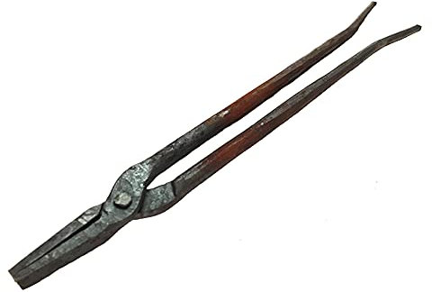Tenaza de forja Pinzas planas Pinzas de herrero Forja de tornillo de banco yunque Tenaza de forja 340mm 330g Pinza para herramientas de herrero de ingeniero