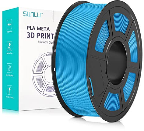 SUNLU High Speed PLA Meta Filament, 1kg PLA 3D Druckerfilament 1,75mm, Robusteres 3D Druckfilament, Maßgenauigkeit +/- 0,02mm, Kompatibel mit 3D FDM Druckern, 1kg Spule(2.2Pfund), Himmelblau