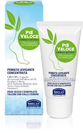 Helan, Piè Veloce, Crema Piedi Secchi Screpolati, Crema Talloni Screpolati con Urea 30% - Crema Idratante Levigante e Concentrata contro Calli e Duroni, con Olio di Mandorle Dolci, 30 ml Made in Italy