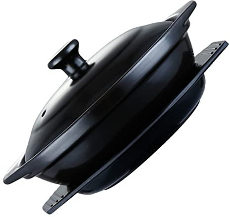 Cabilock Clay Cooking Casserole Pot with Lid Heat-Resistant Chinese Soup Pot Ceramic Cookware for Cooking Noodles Rice and Stews