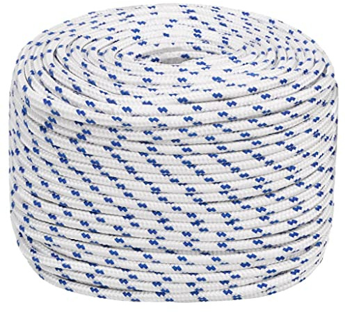 vidaXL Bootsseil Ankerleine Festmacher Tauwerk PP Leine Seil Tau Polypropylenseil Geflochten Flechtleine Weiß 10mm 25m Polypropylen