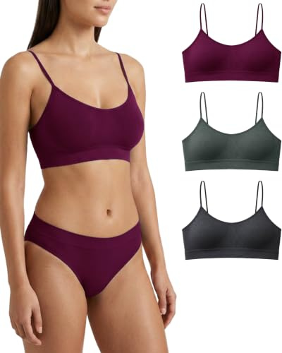 Risalti Soutien Gorge sans Armature Épaules Étroites 3 Pcs - Brassiere Femme sans Armature en Microfibre, Élastique et Confortable Seamless Bra, Top Lingerie - Made in Italy