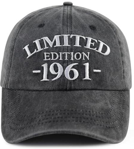 Xullaxth Limitierte Auflage 1960 1961 1962 1963 1964 1965 1966 1967 1968 1969 Mütze für Herren und Damen, verstellbare Baseballkappe aus Baumwolle, 1961 Schwarz, Einheitsgröße